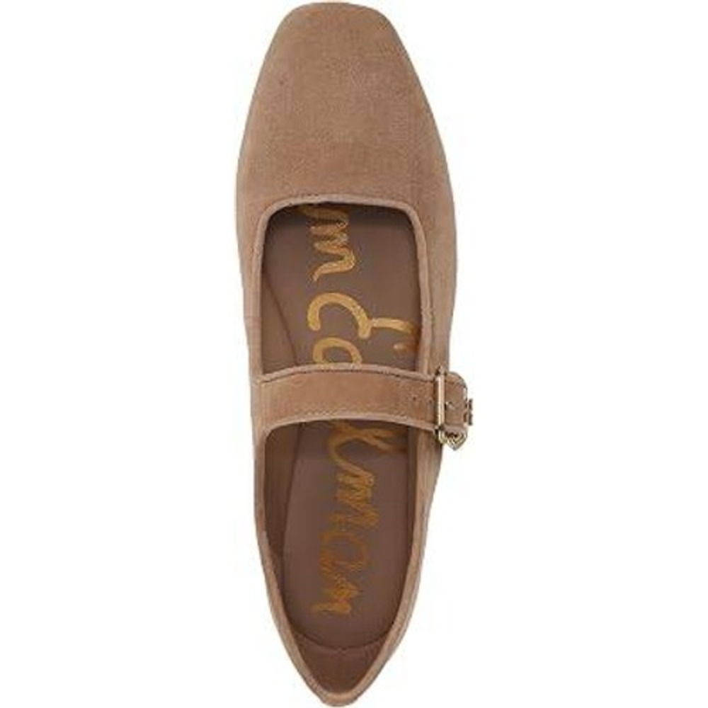 Sam Edelman Michaela SIZE 8 Women's Square Toe Suede Mary Jane Flat Tan Suede - Picture 3 of 6